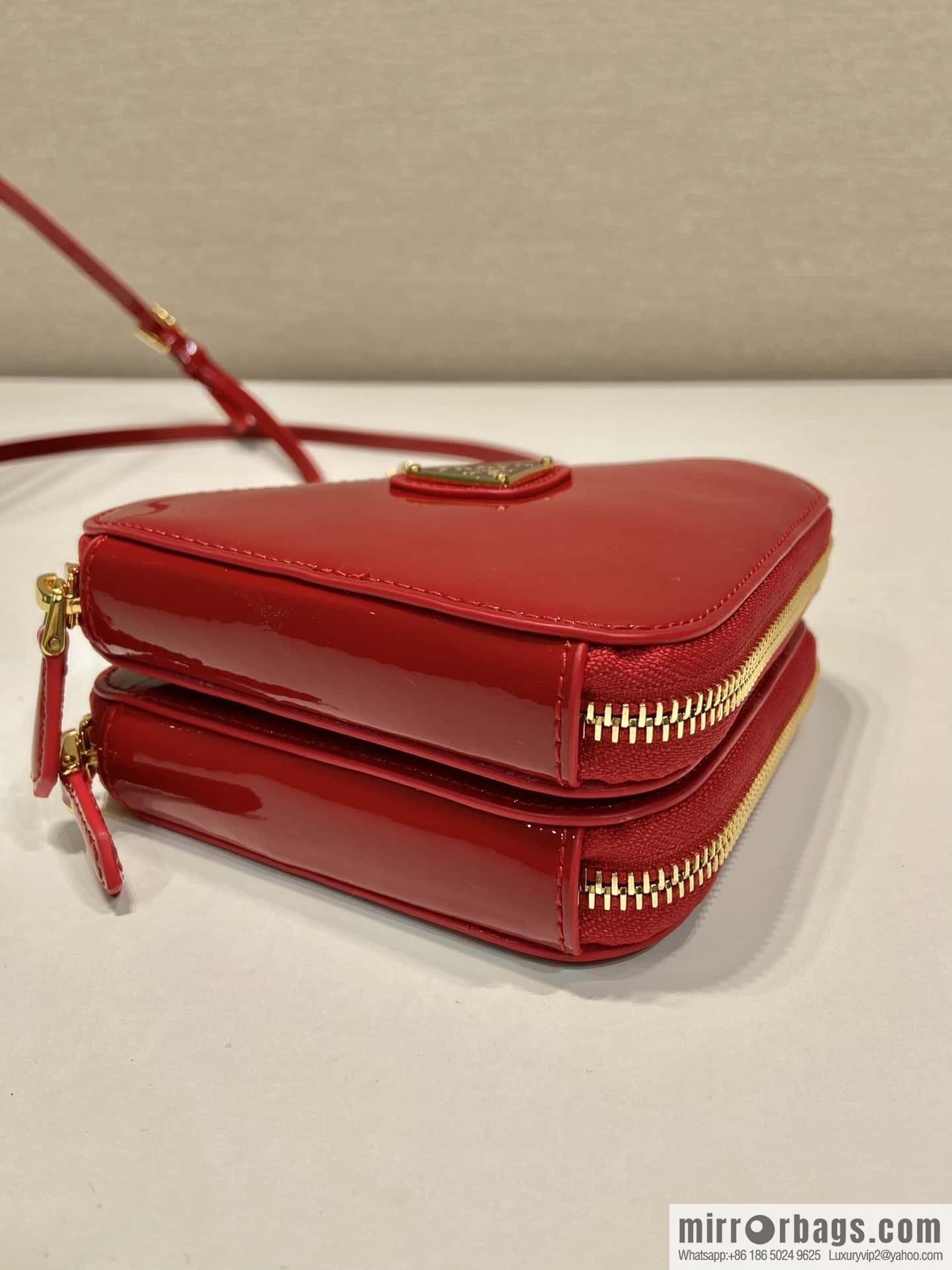 PRADA Gemini patent leather triangle bag ๐ 1NR015 New ๐ patent leather