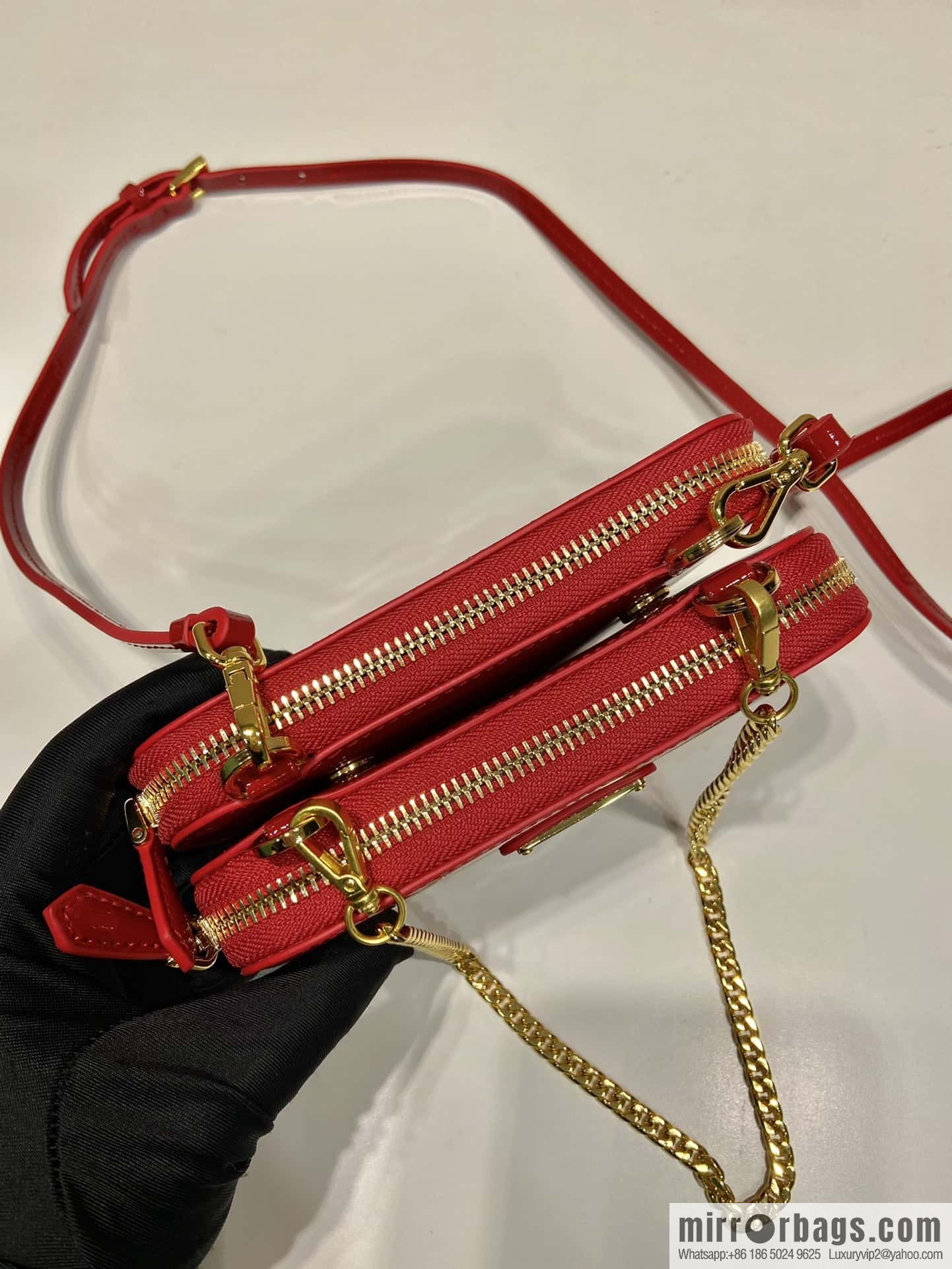 PRADA Gemini patent leather triangle bag ๐ 1NR015 New ๐ patent leather