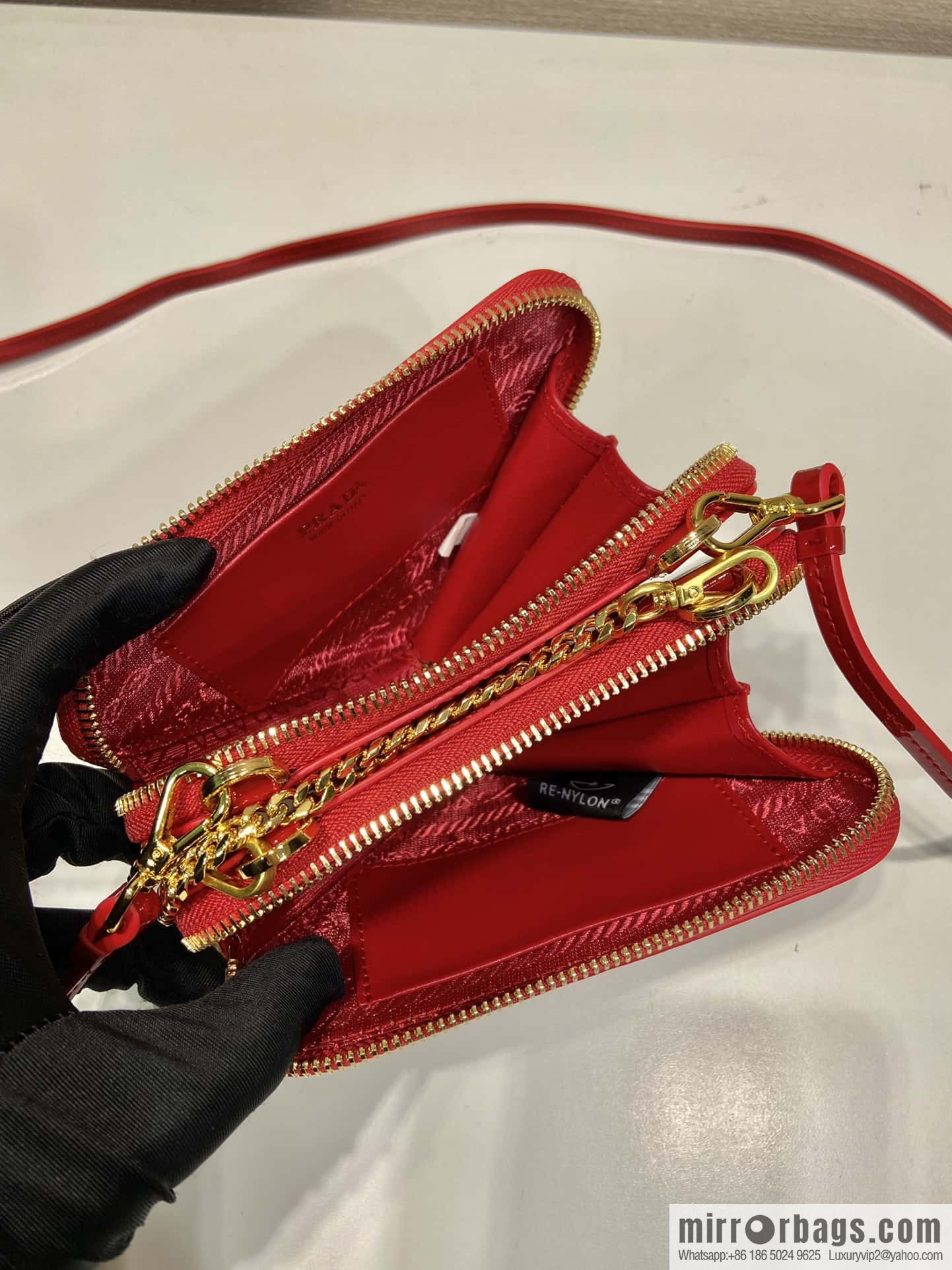 PRADA Gemini patent leather triangle bag ๐ 1NR015 New ๐ patent leather