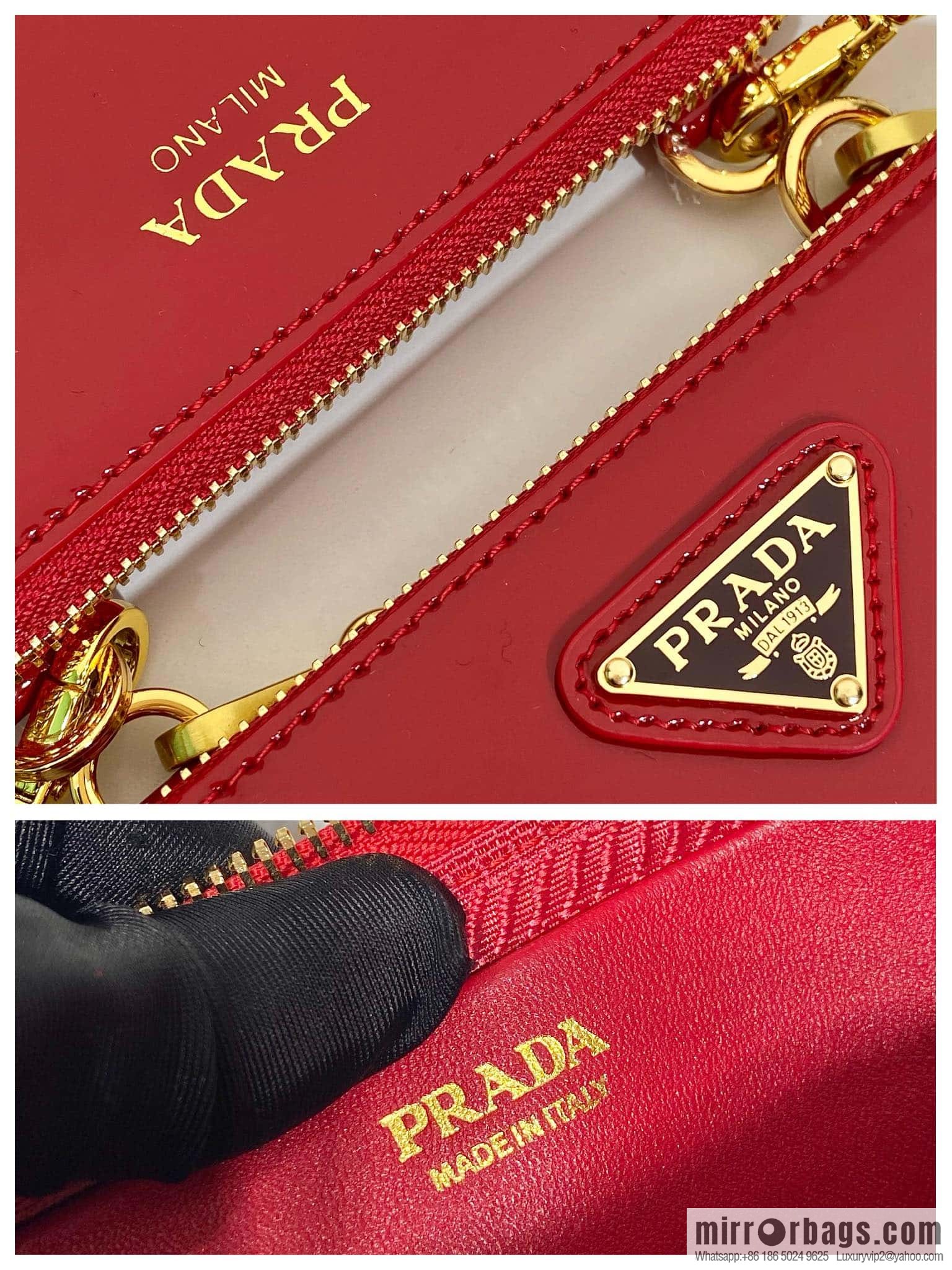 PRADA Gemini patent leather triangle bag ๐ 1NR015 New ๐ patent leather