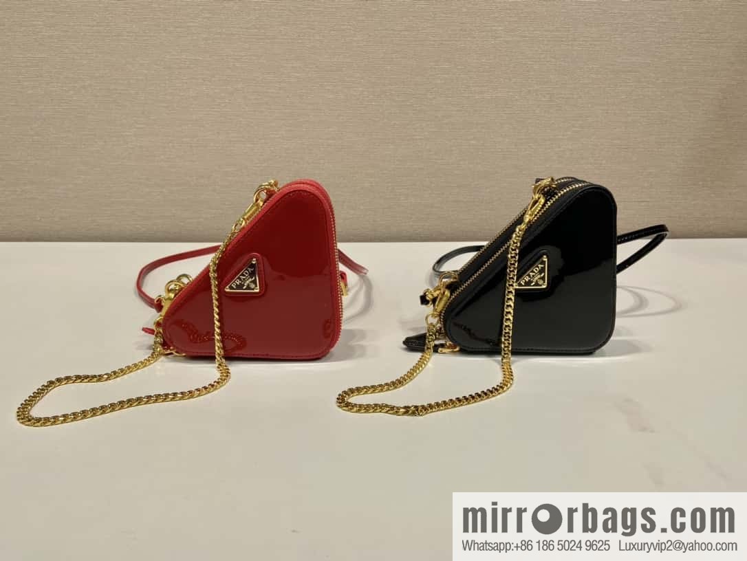 PRADA Gemini patent leather triangle bag ๐ 1NR015 New ๐ patent leather