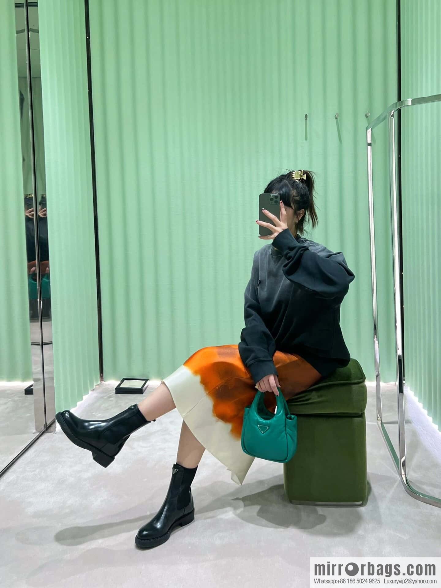 PRADA Triangle Chelsea, pipe boots