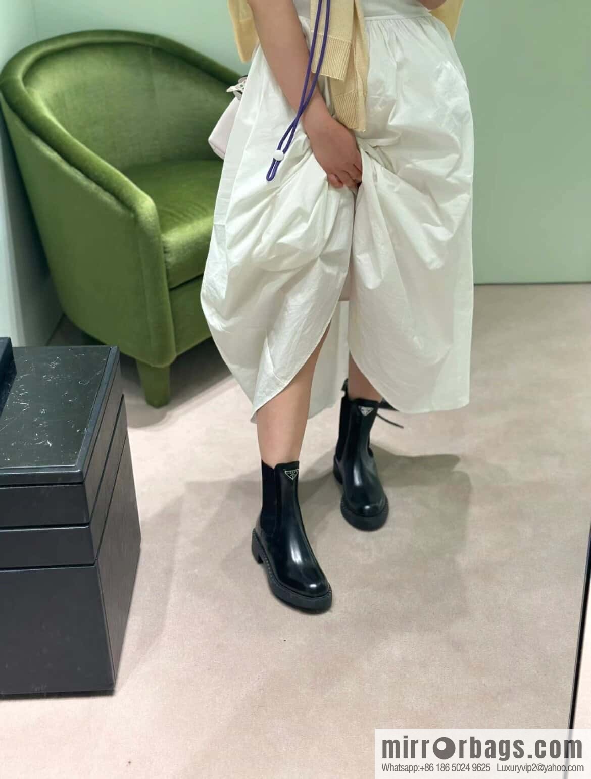 PRADA Triangle Chelsea, pipe boots