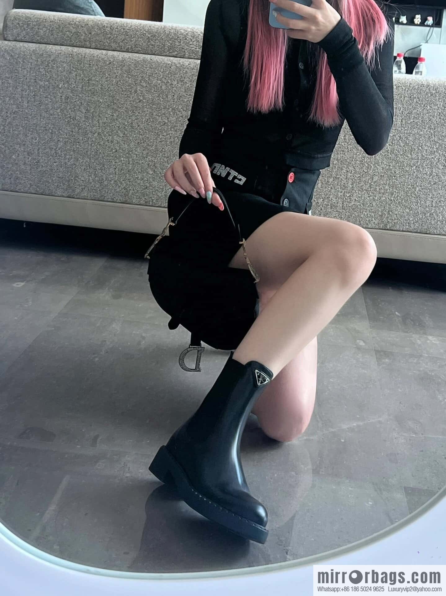 PRADA Triangle Chelsea, pipe boots