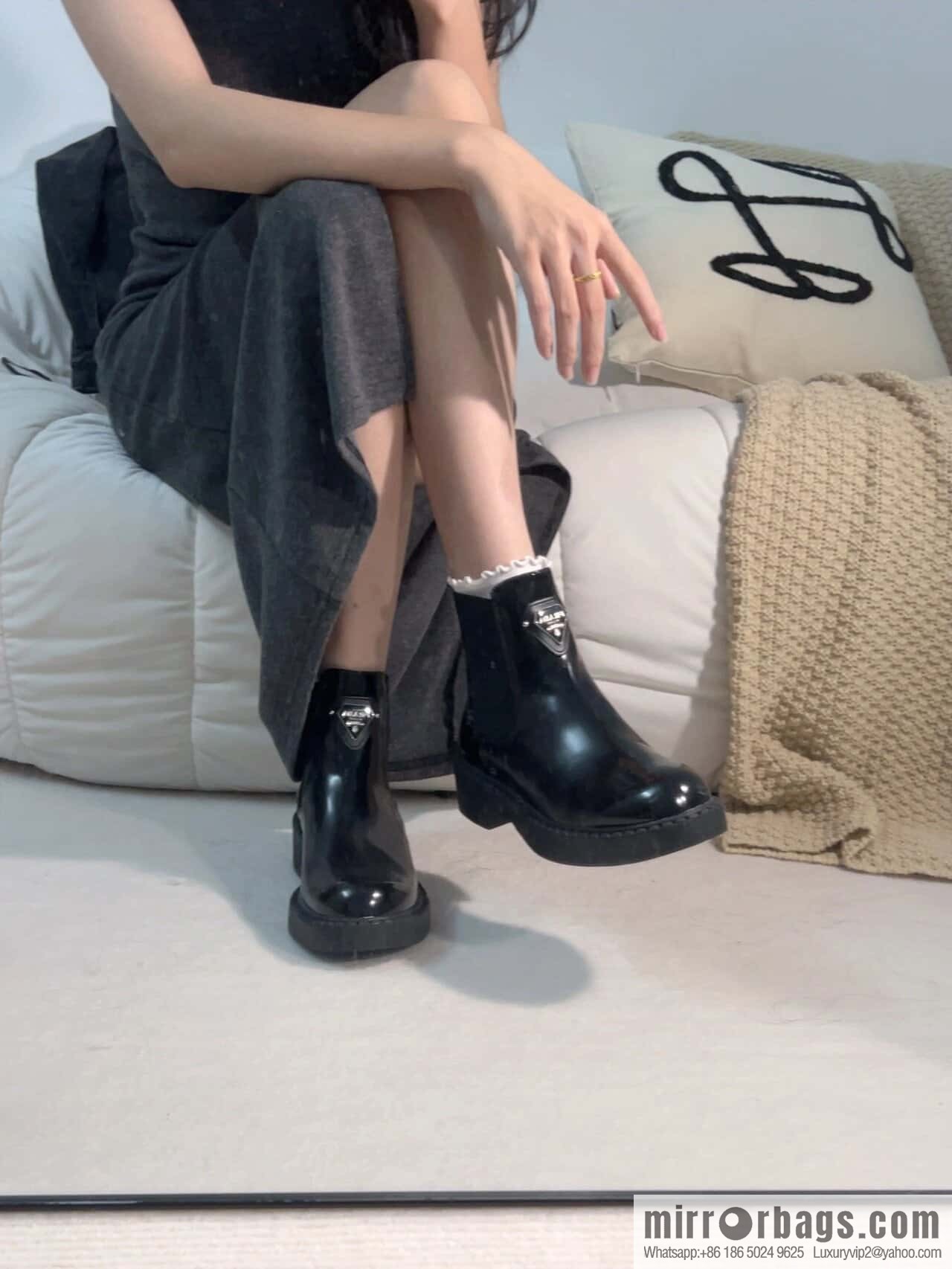 PRADA Triangle Chelsea, pipe boots