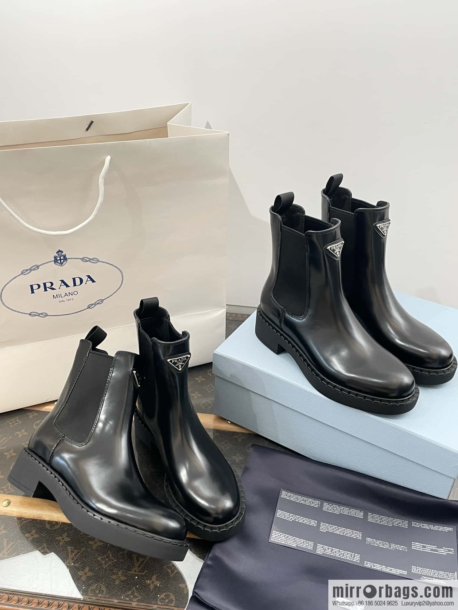 PRADA Triangle Chelsea, pipe boots