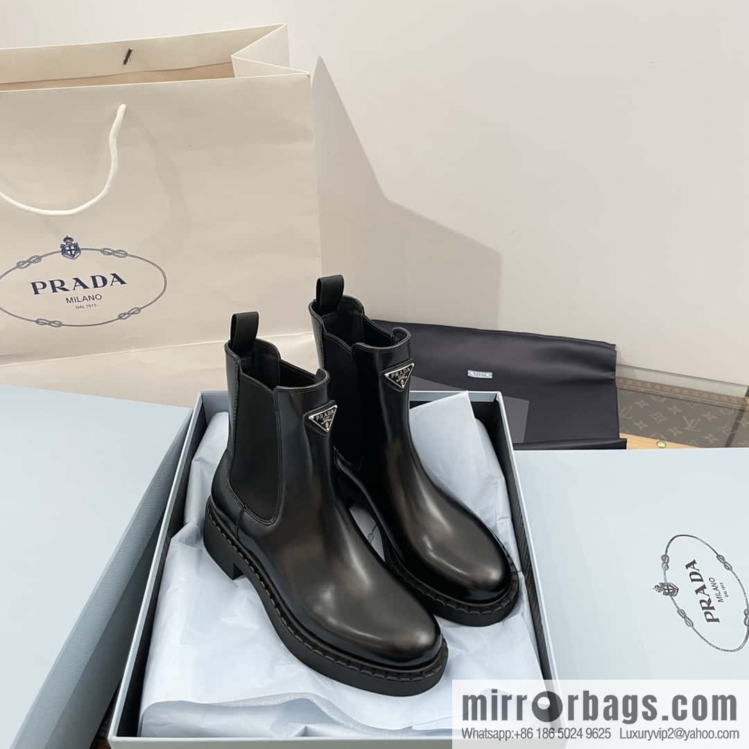 PRADA Triangle Chelsea, pipe boots