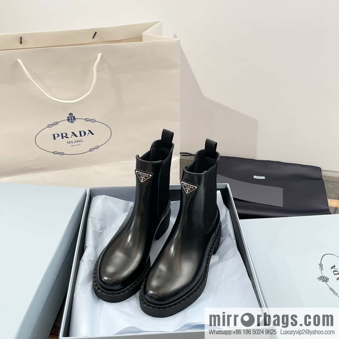 PRADA Triangle Chelsea, pipe boots