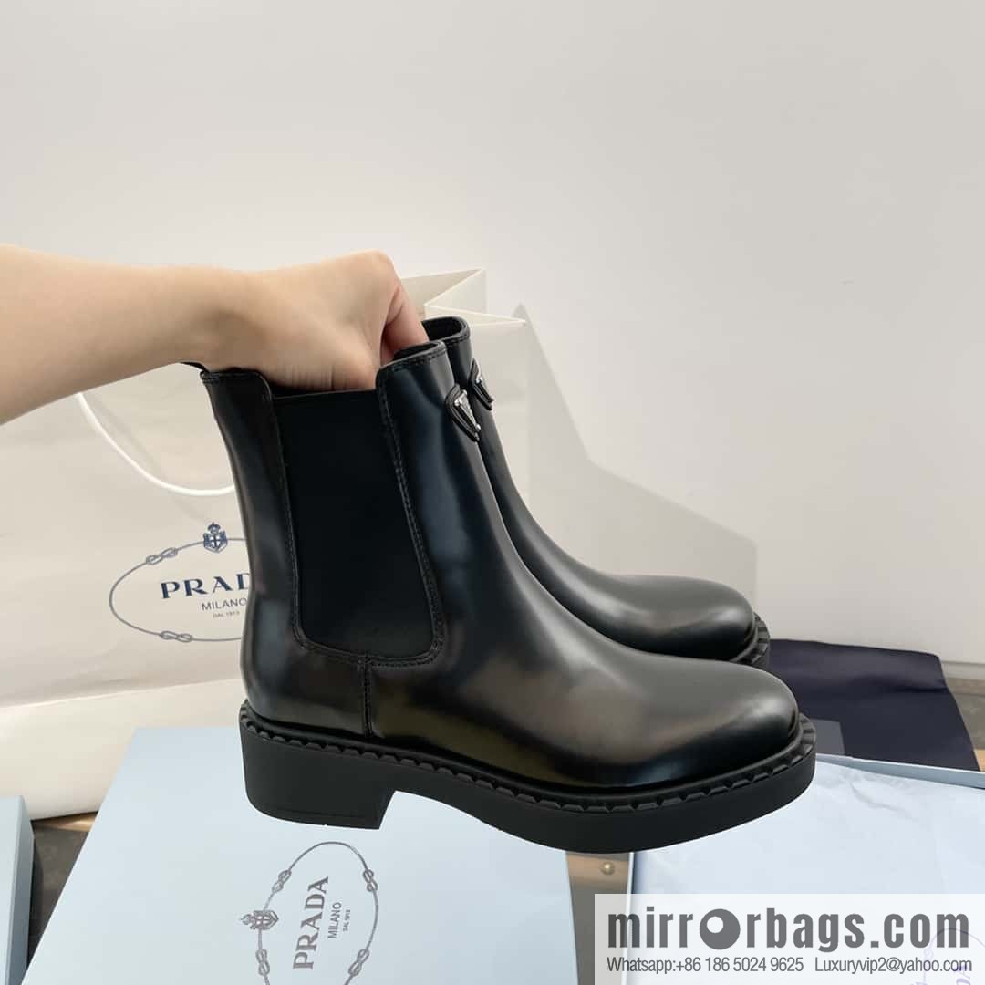 PRADA Triangle Chelsea, pipe boots