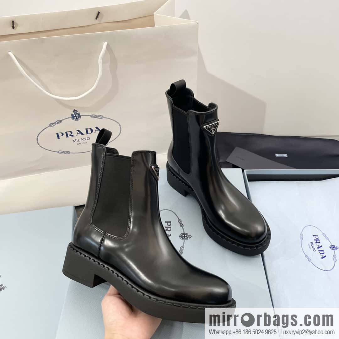 PRADA Triangle Chelsea, pipe boots