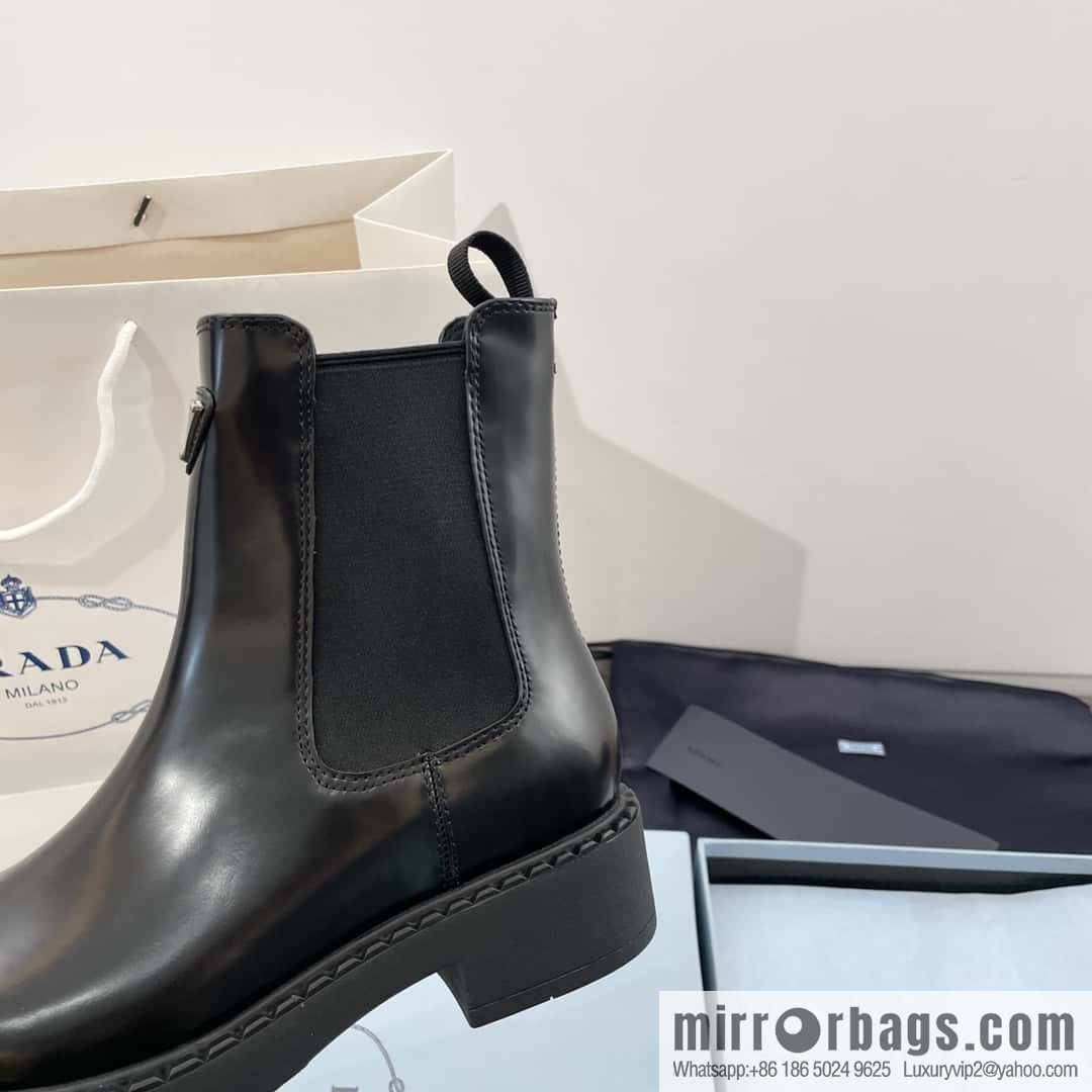 PRADA Triangle Chelsea, pipe boots
