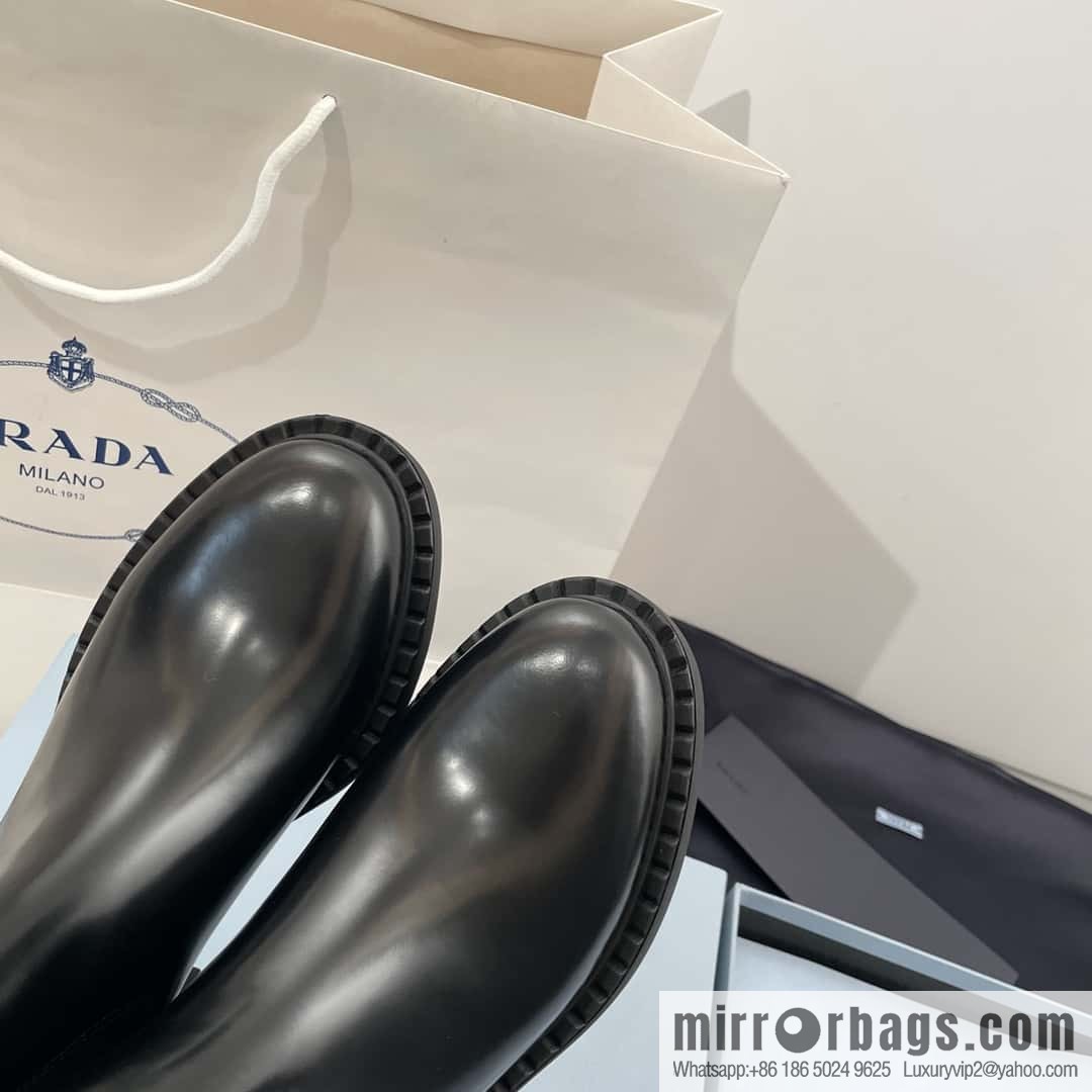 PRADA Triangle Chelsea, pipe boots