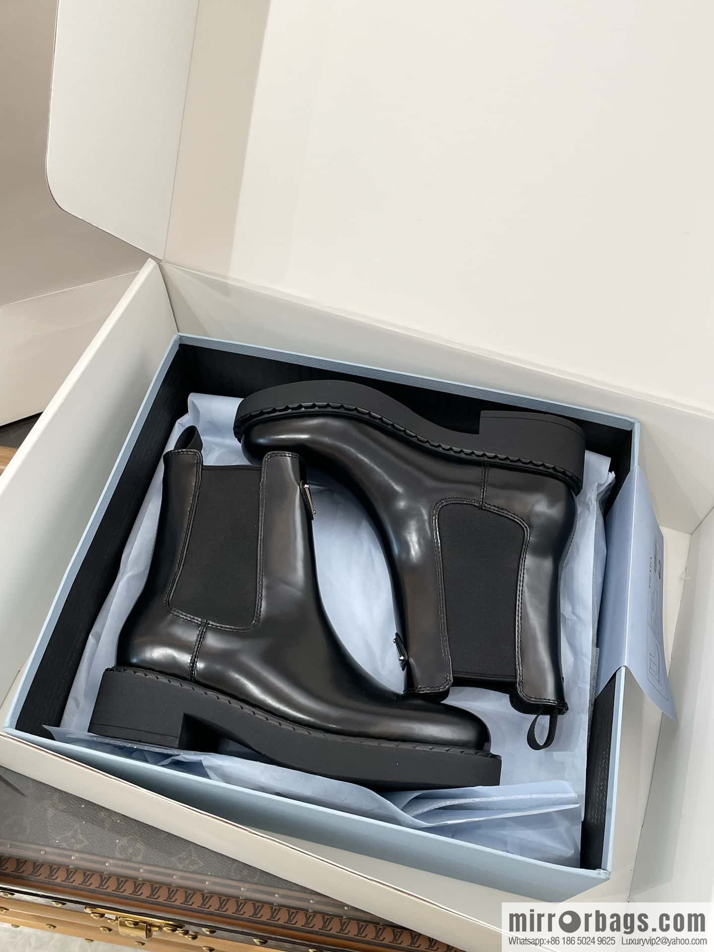 PRADA Triangle Chelsea, pipe boots