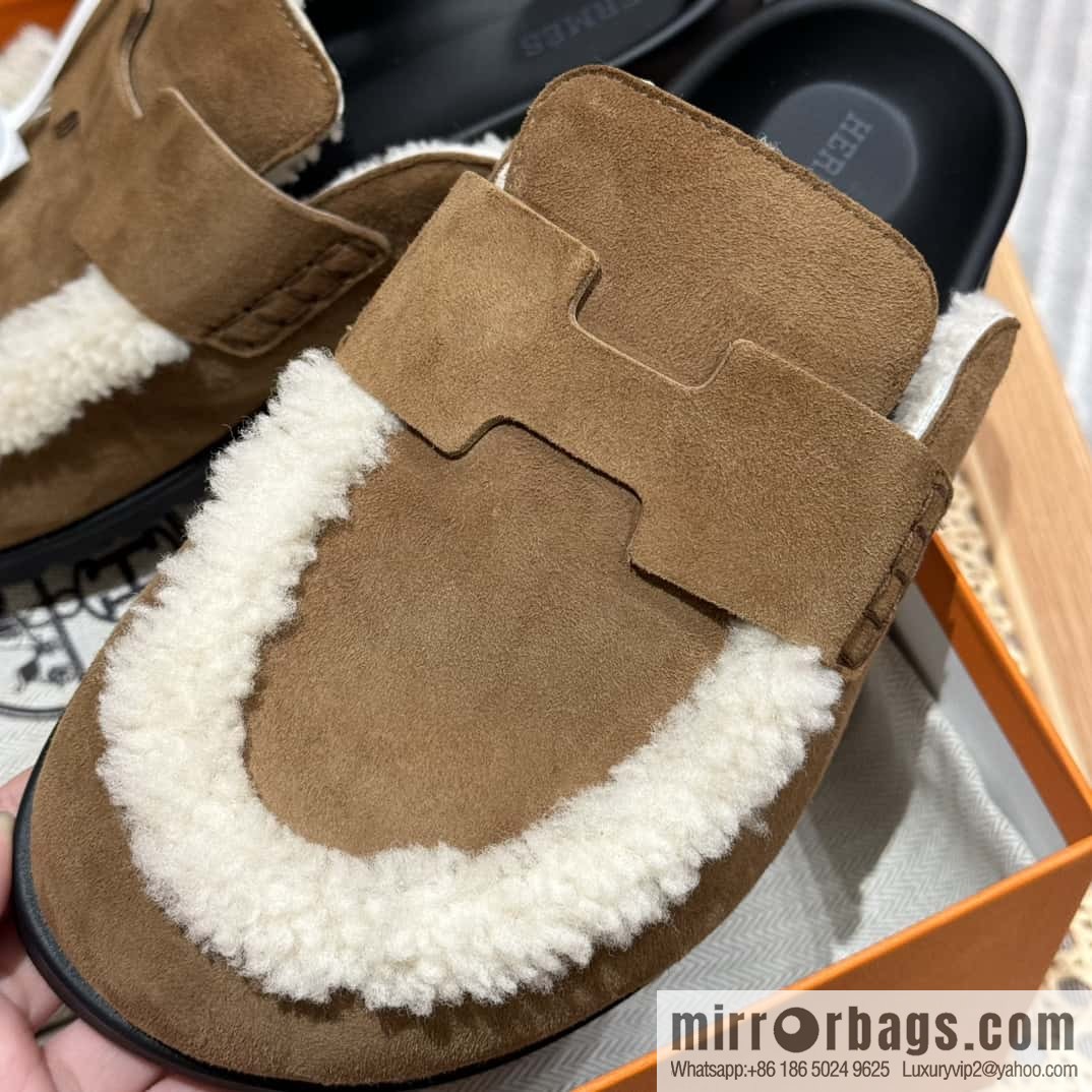 Hermès H Birkenstock New Baotou Slippers