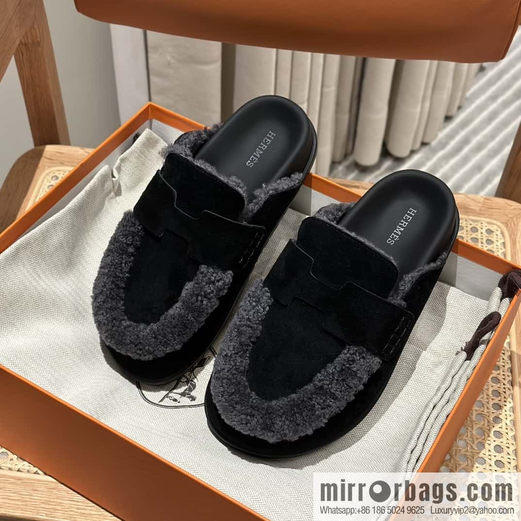 Hermès H Birkenstock New Baotou Slippers