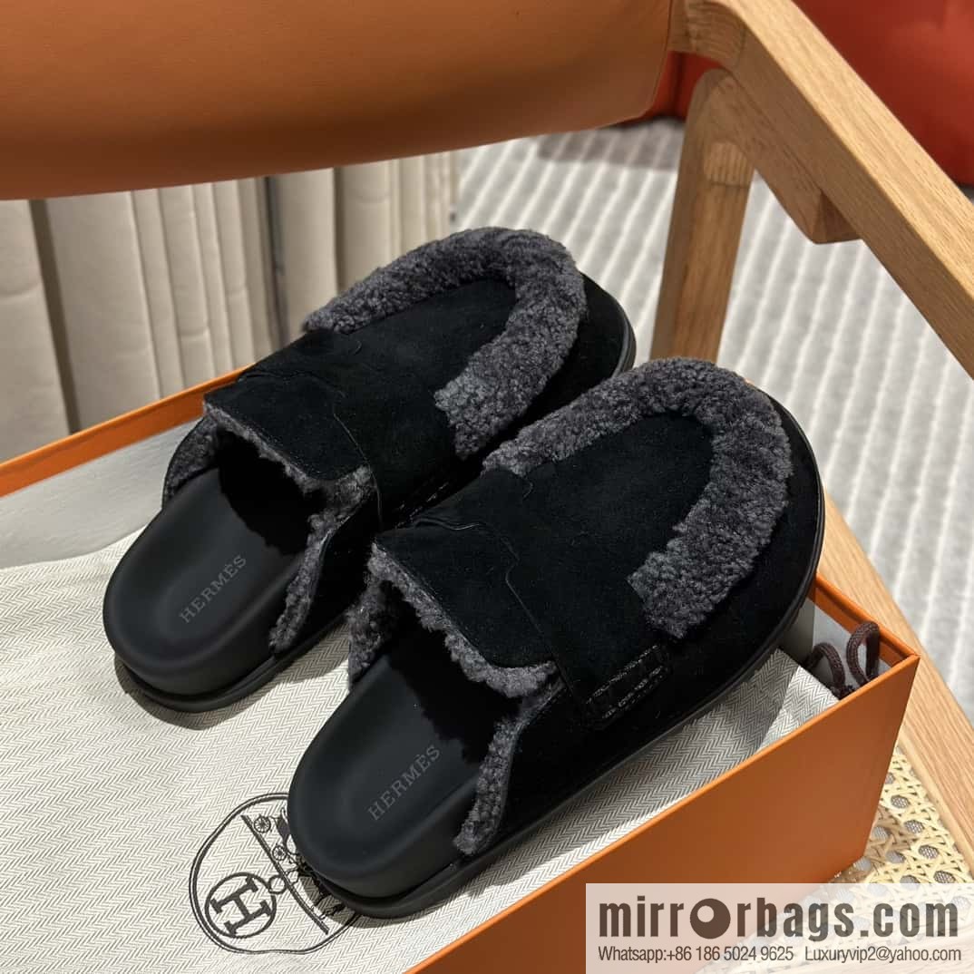 Hermès H Birkenstock New Baotou Slippers