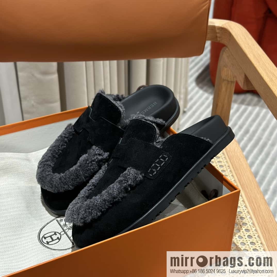 Hermès H Birkenstock New Baotou Slippers