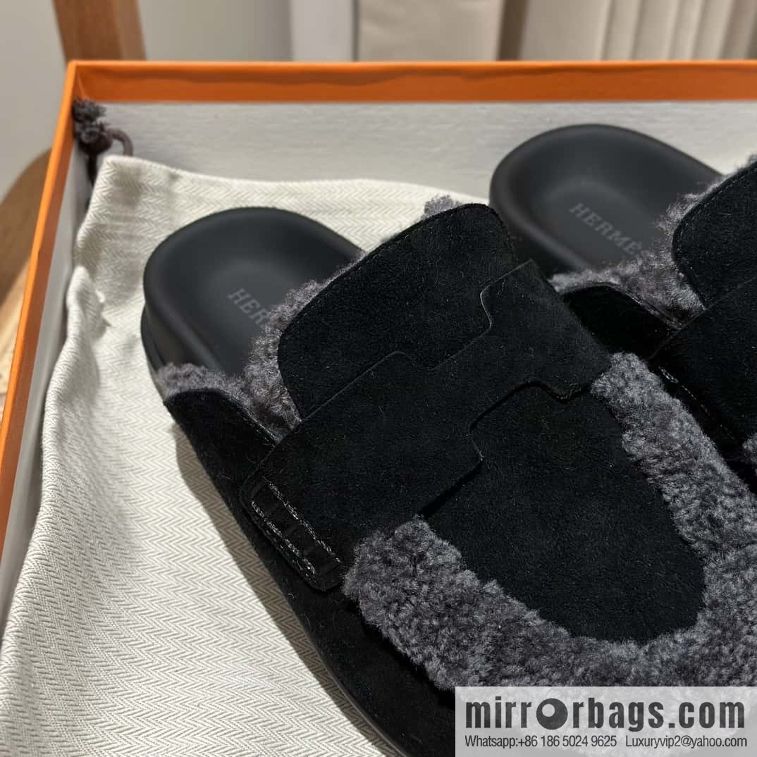 Hermès H Birkenstock New Baotou Slippers