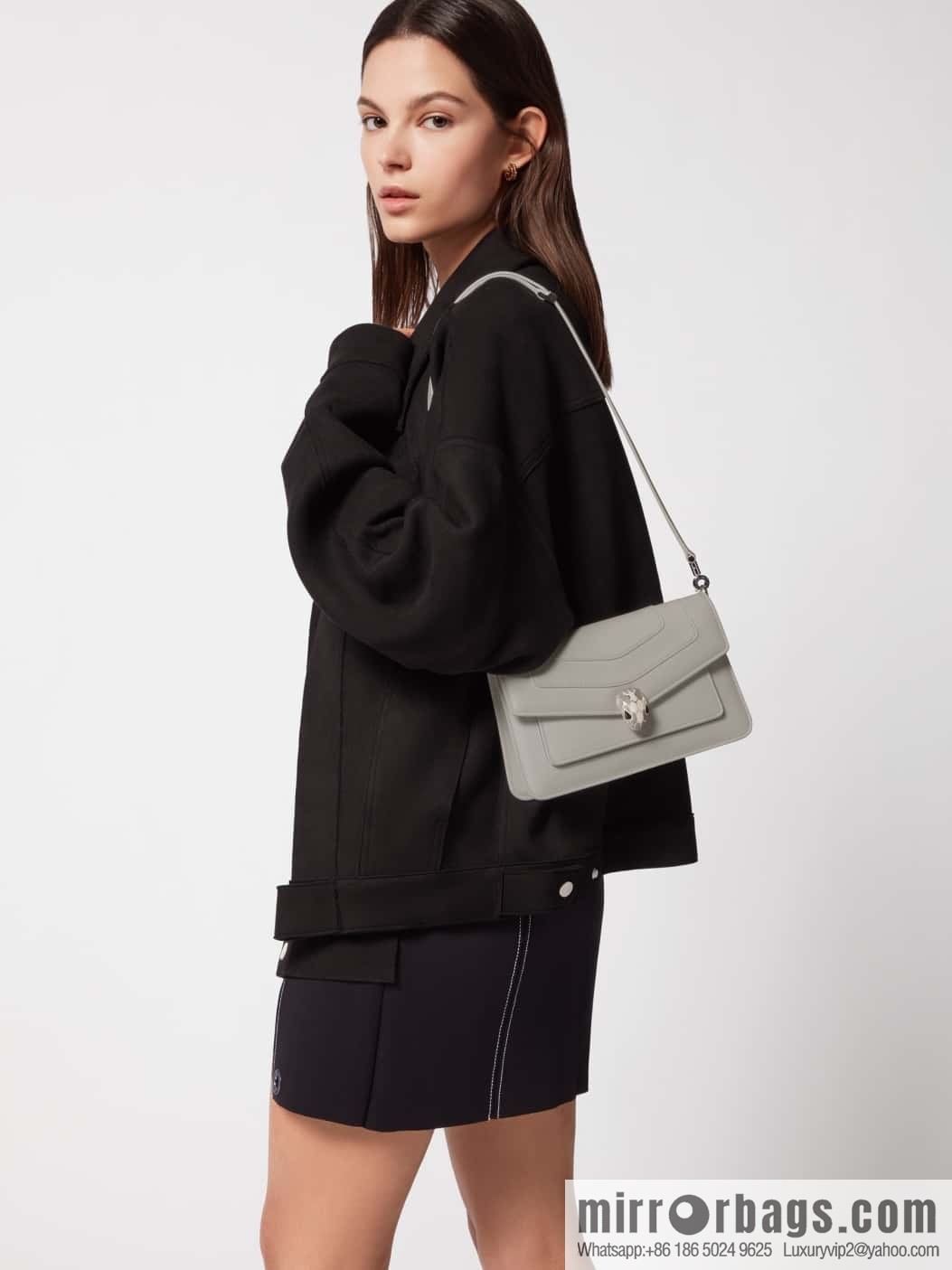 BVLGARI Bulgari EAST-WEST Series Small Shoulder Bag 292103 Grey