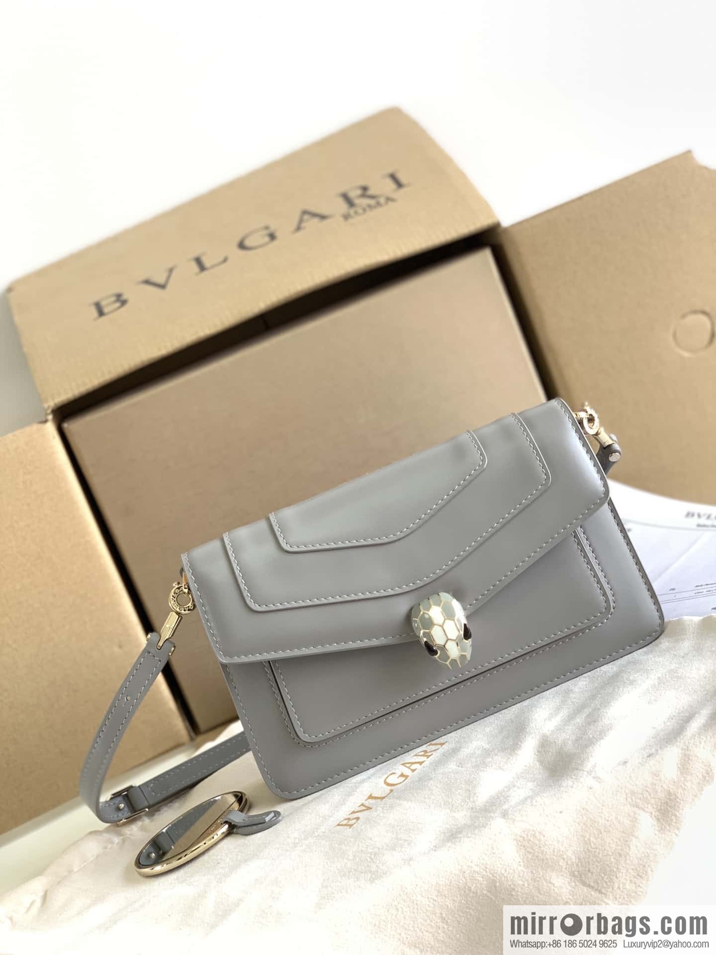 BVLGARI Bulgari EAST-WEST Series Small Shoulder Bag 292103 Grey