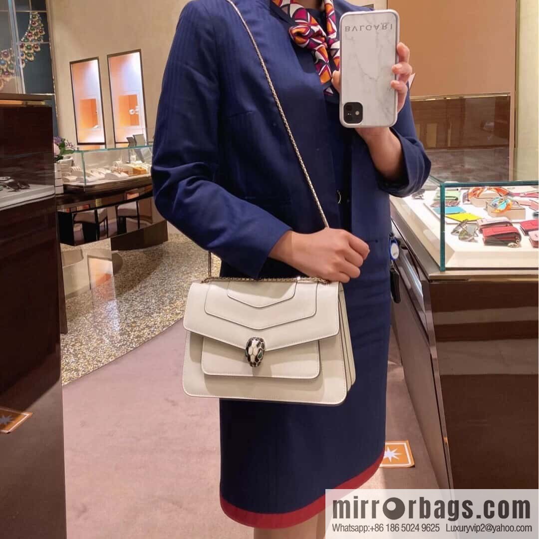 BVLGARI Bulgari crossbody bag 290323 agate white 25CM