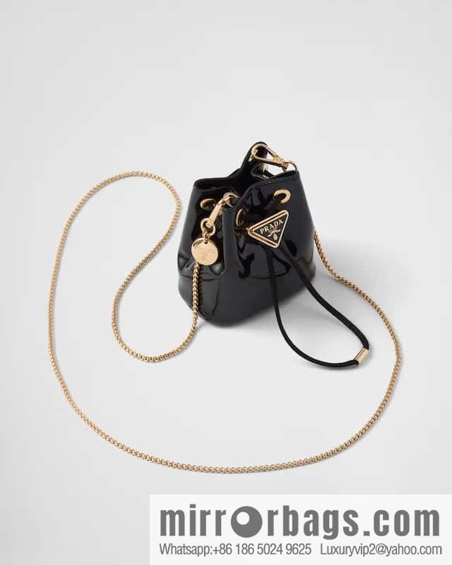 PRADA patent leather bucket ๐ 1NR016 black