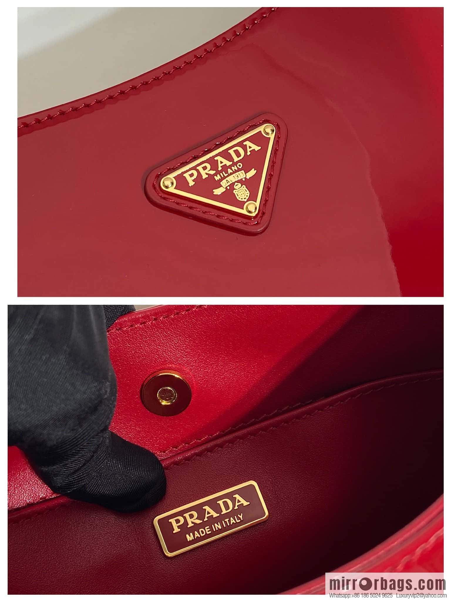 PRADA patent leather armpit bag ๐๐ 1BC169 big red
