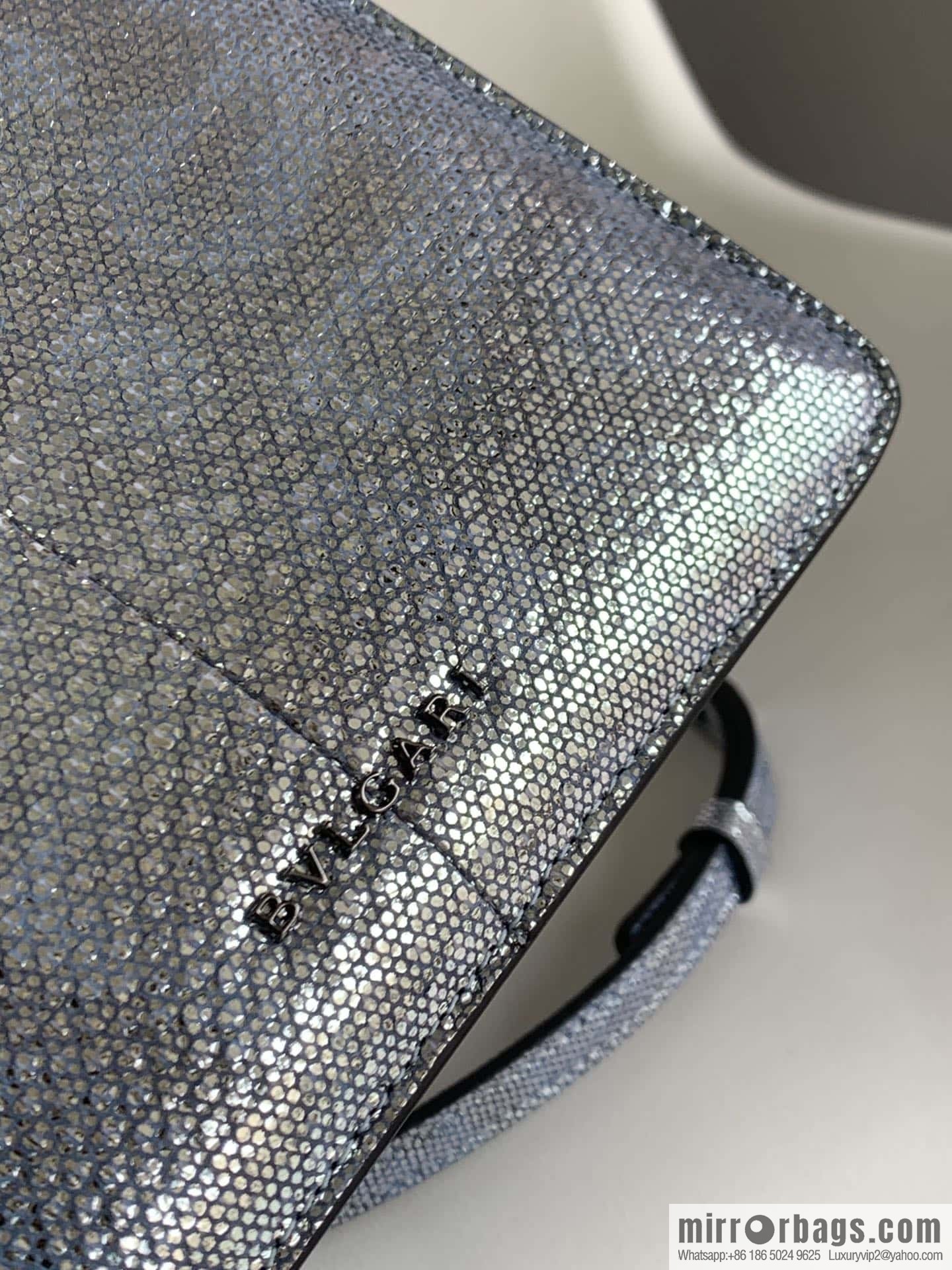 BVLGARI Bulgari Sprpenti Forever snakeskin tote bag 383292 blue 18CM