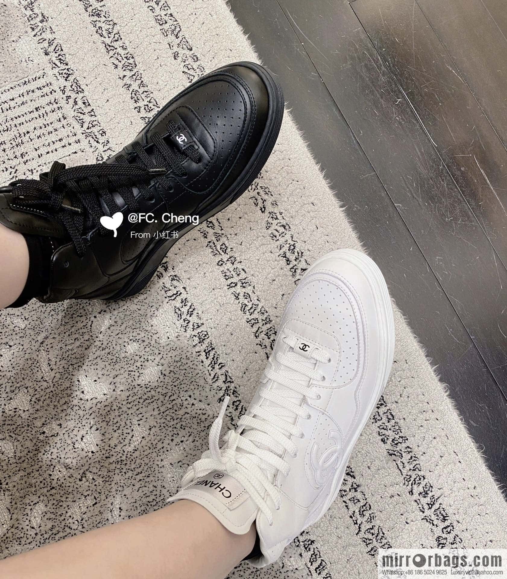 CHANEL Xiaoxiang Air Force One high-top sports white shoes/skateboard shoes