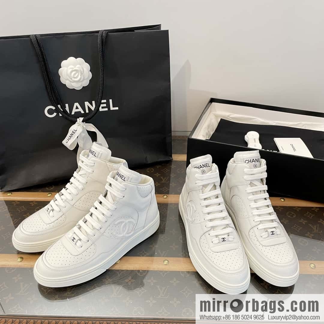 CHANEL Xiaoxiang Air Force One high-top sports white shoes/skateboard shoes