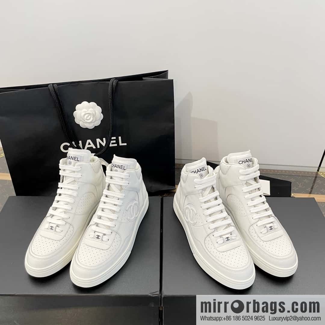 CHANEL Xiaoxiang Air Force One high-top sports white shoes/skateboard shoes