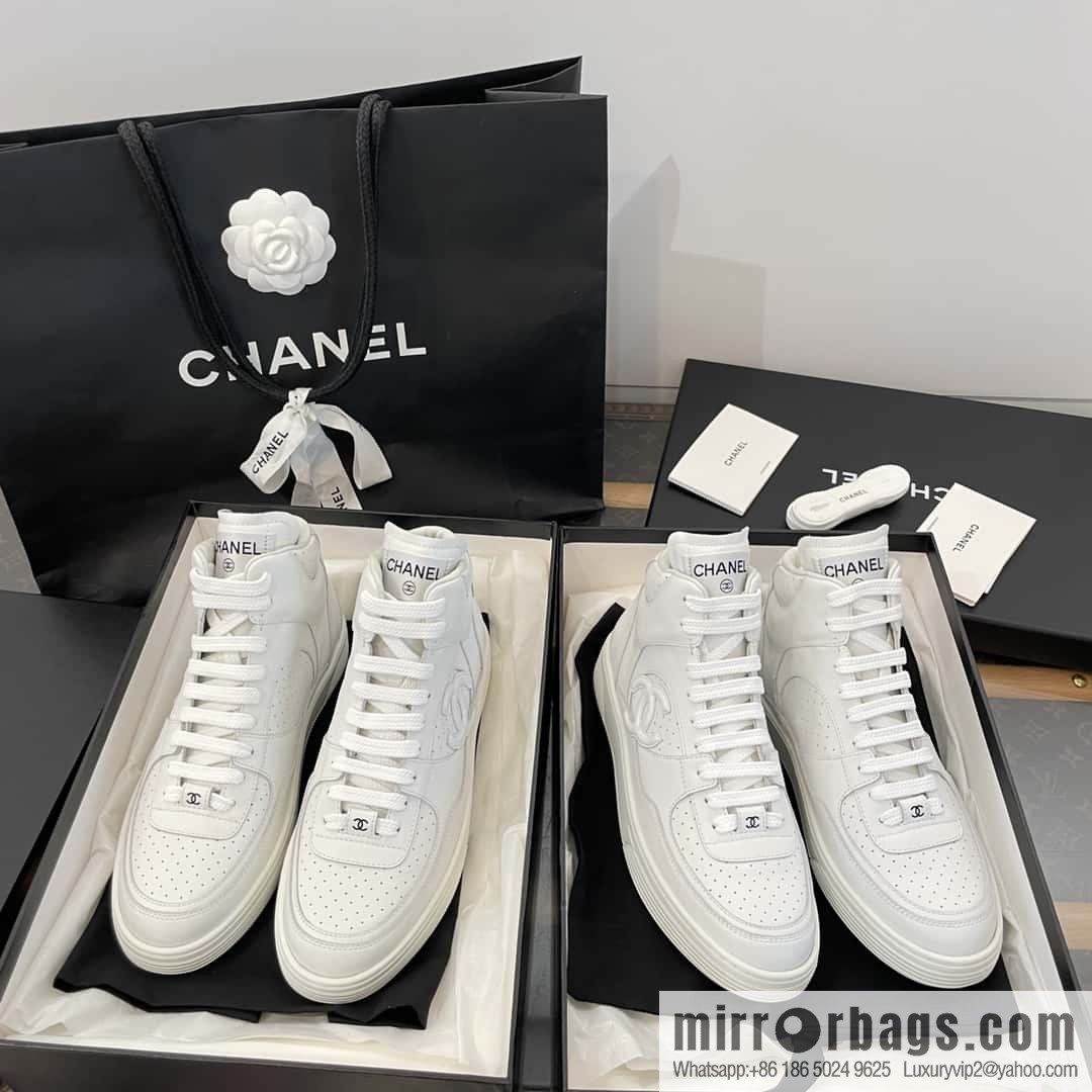 CHANEL Xiaoxiang Air Force One high-top sports white shoes/skateboard shoes