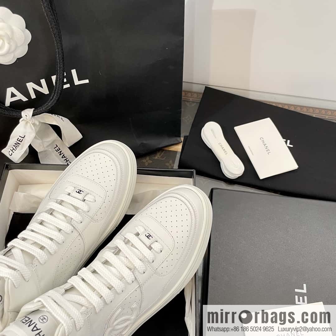 CHANEL Xiaoxiang Air Force One high-top sports white shoes/skateboard shoes