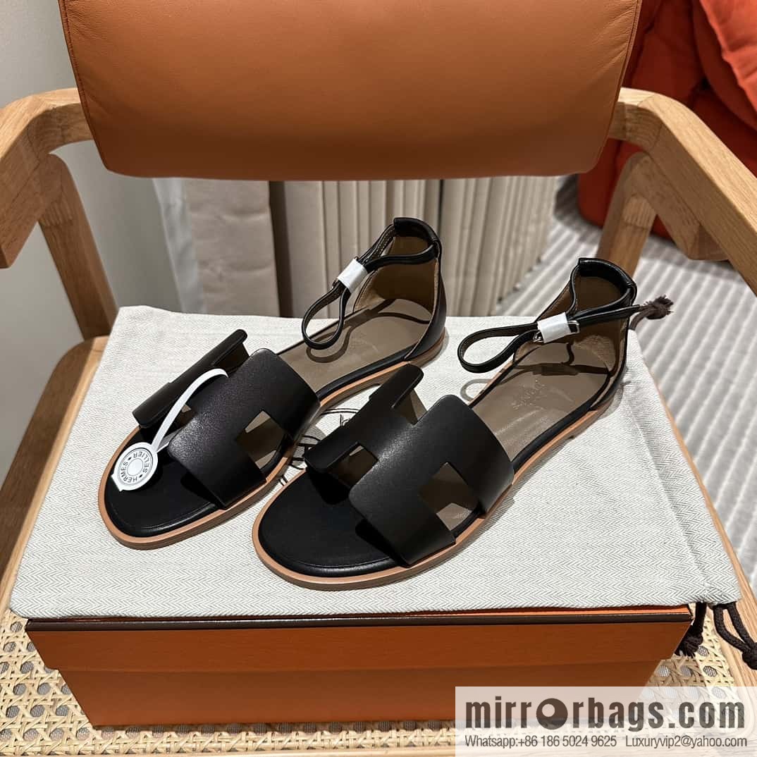 Hermès imported Italian cowhide, new small sandals