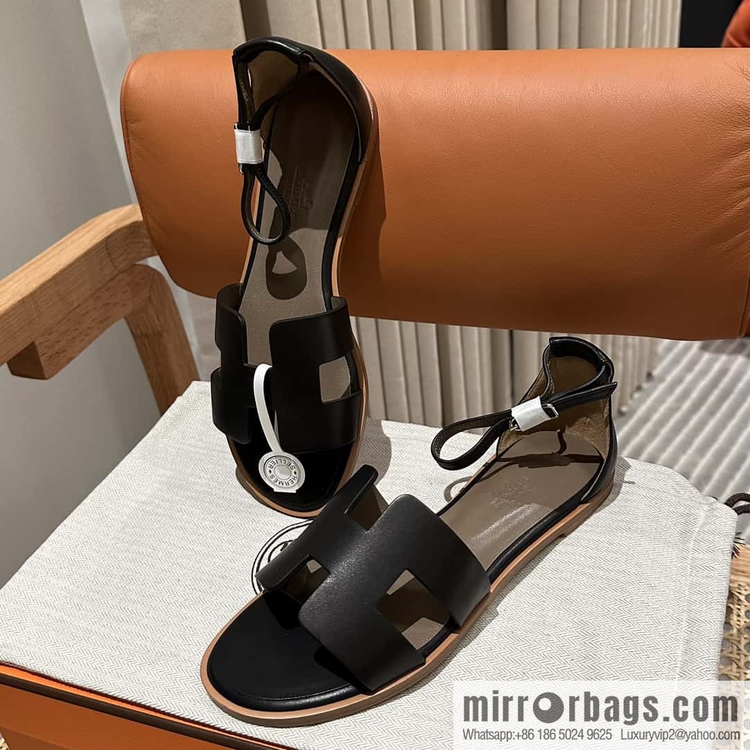 Hermès imported Italian cowhide, new small sandals
