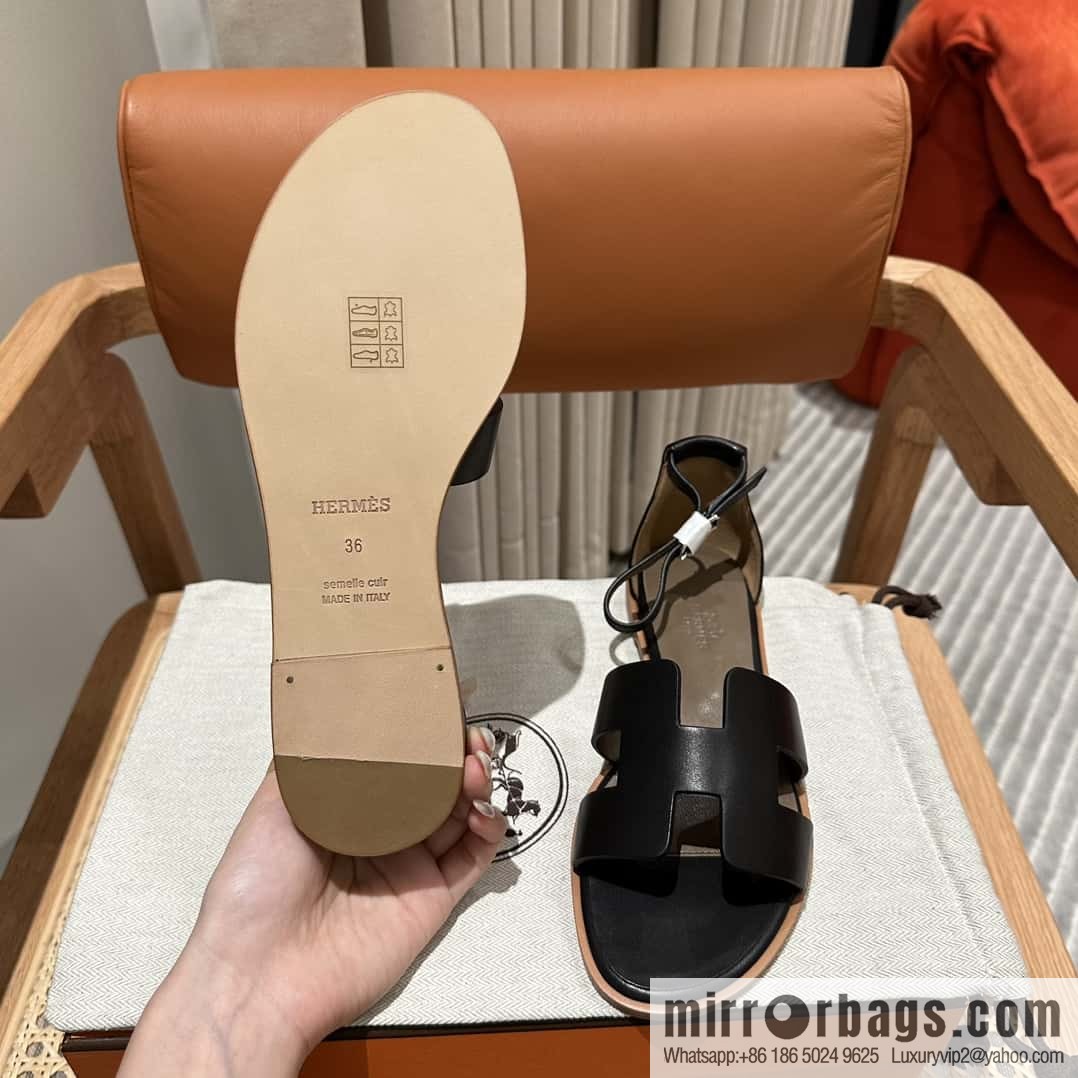 Hermès imported Italian cowhide, new small sandals