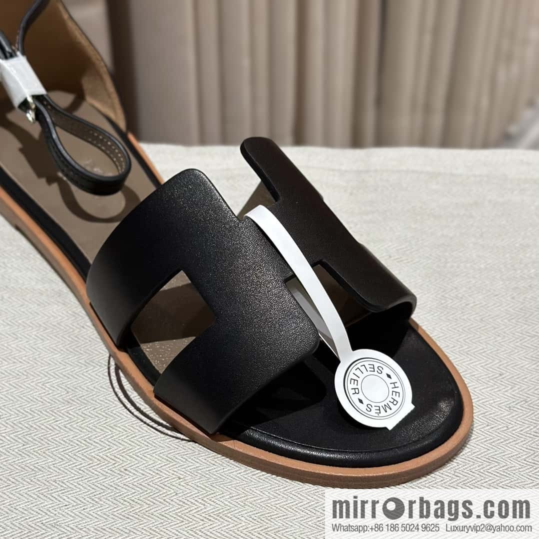 Hermès imported Italian cowhide, new small sandals