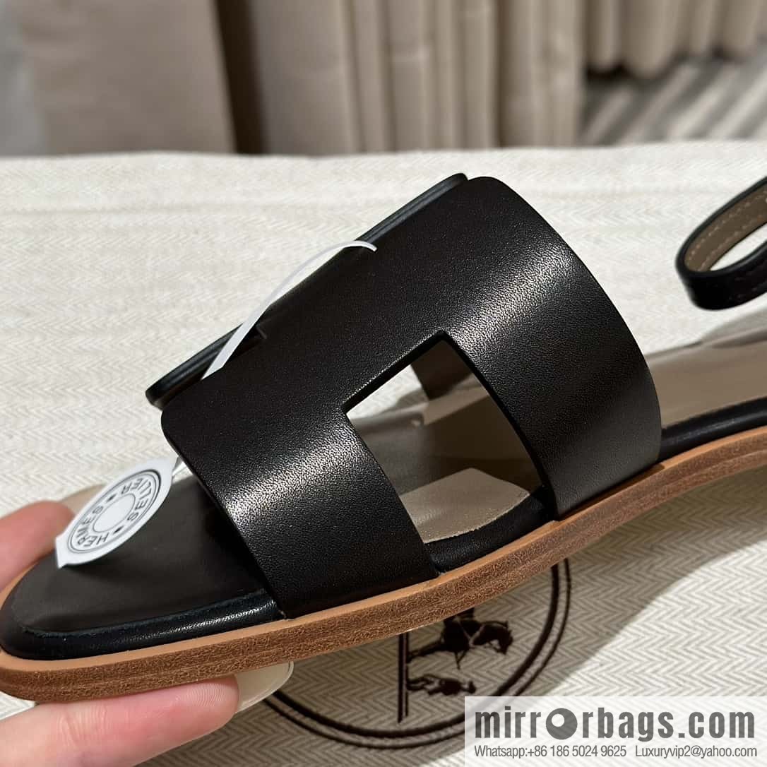 Hermès imported Italian cowhide, new small sandals