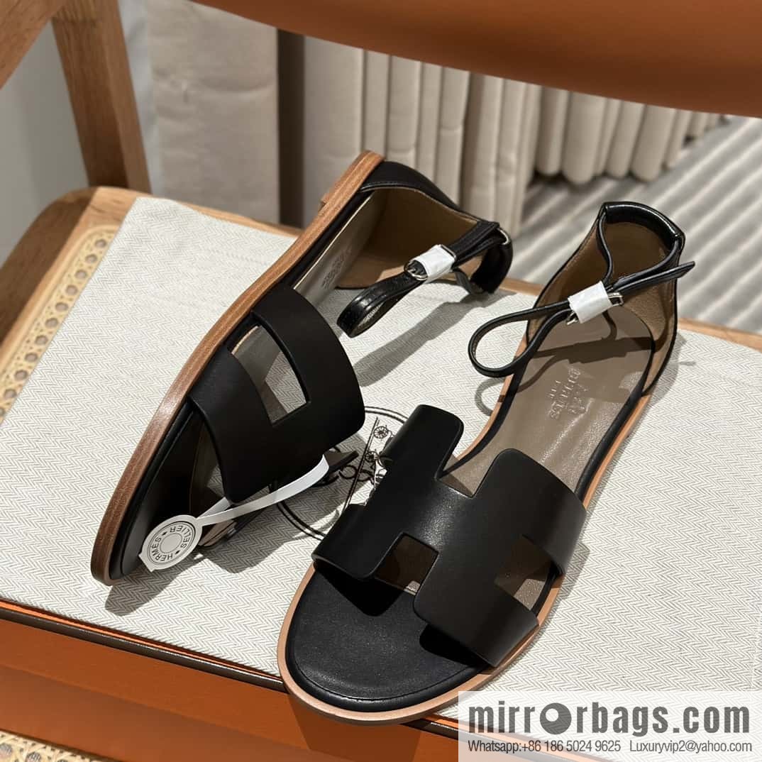 Hermès imported Italian cowhide, new small sandals