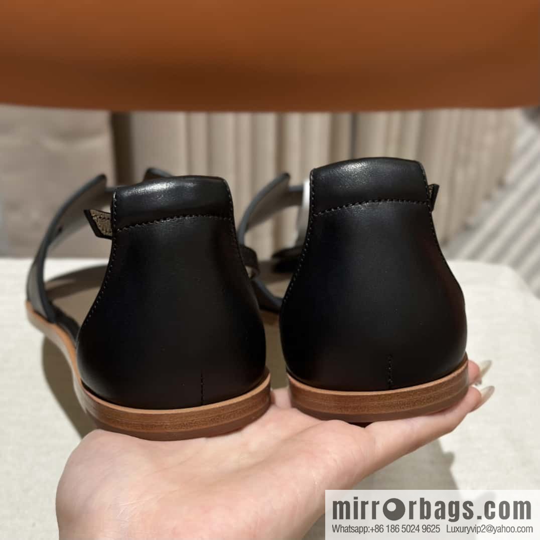 Hermès imported Italian cowhide, new small sandals