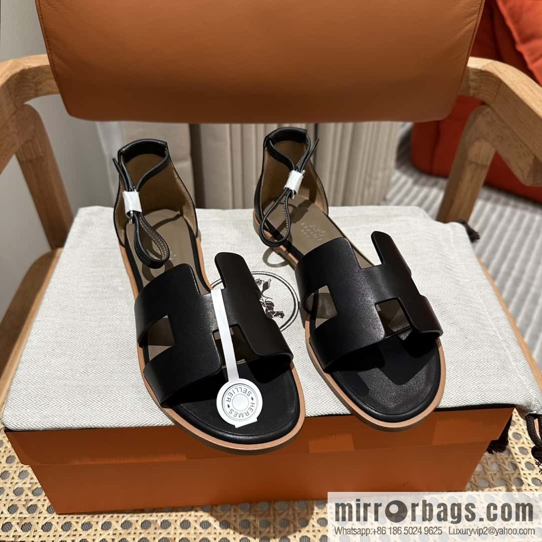 Hermès imported Italian cowhide, new small sandals