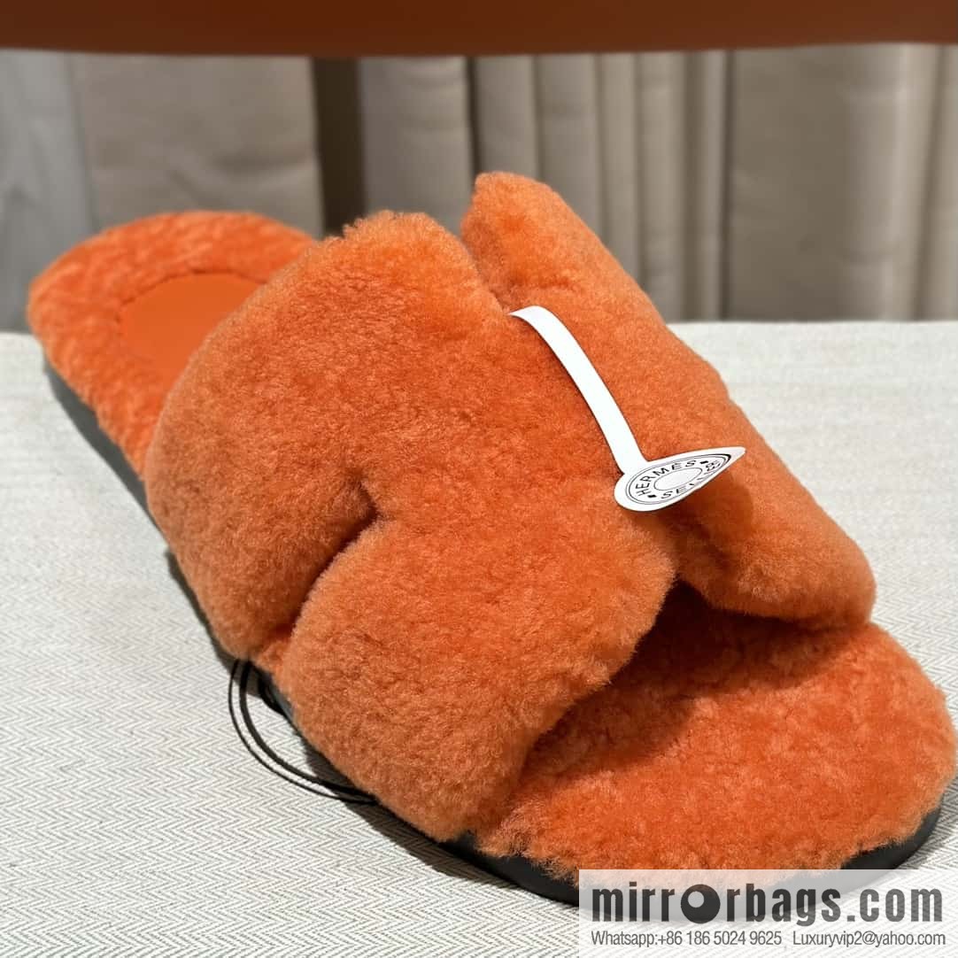 Hermès imported lamb wool lzmir series men's sandals