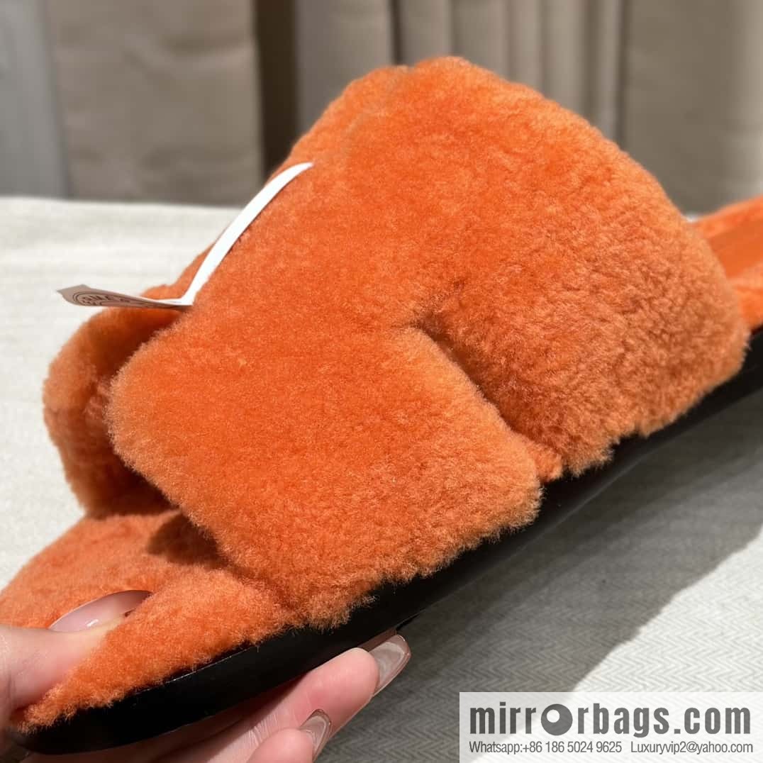 Hermès imported lamb wool lzmir series men's sandals