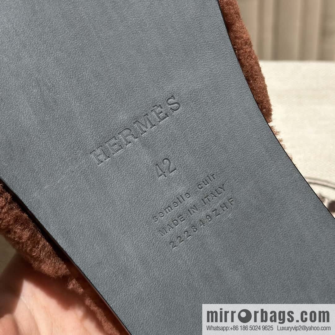 Hermès imported lamb wool lzmir series men's sandals
