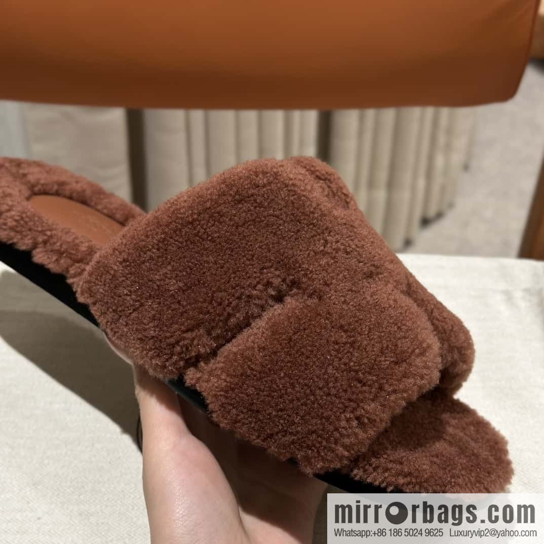 Hermès imported lamb wool lzmir series men's sandals