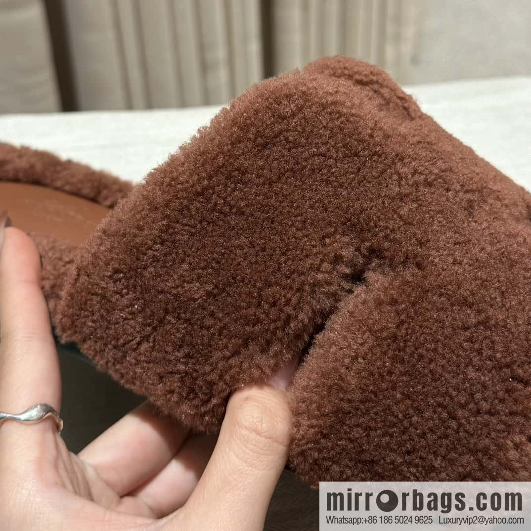 Hermès imported lamb wool lzmir series men's sandals