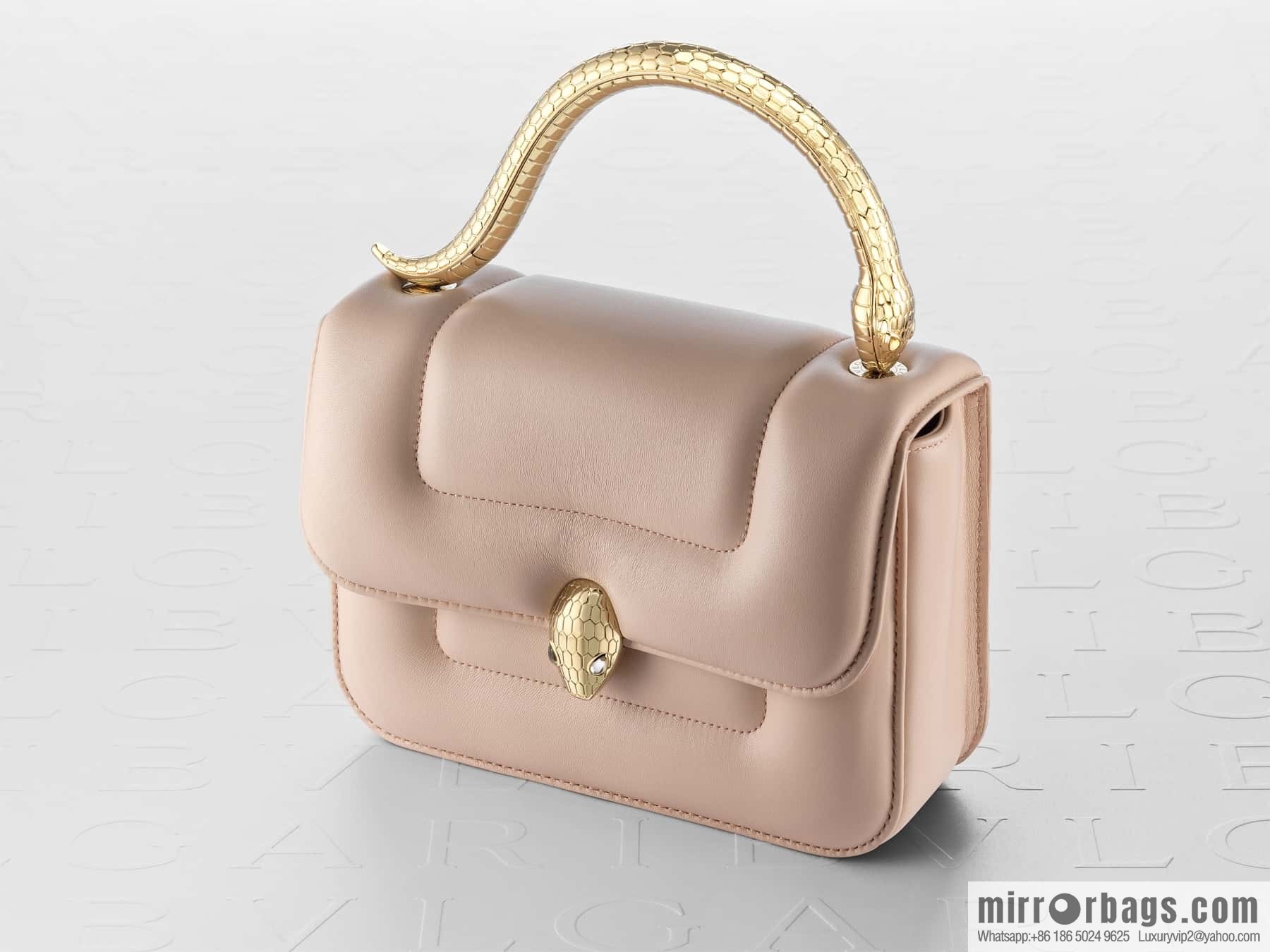 BVLGARI Bulgari joint design limited edition Mary Katrantzou snakehead bag 291071 pink 19cm