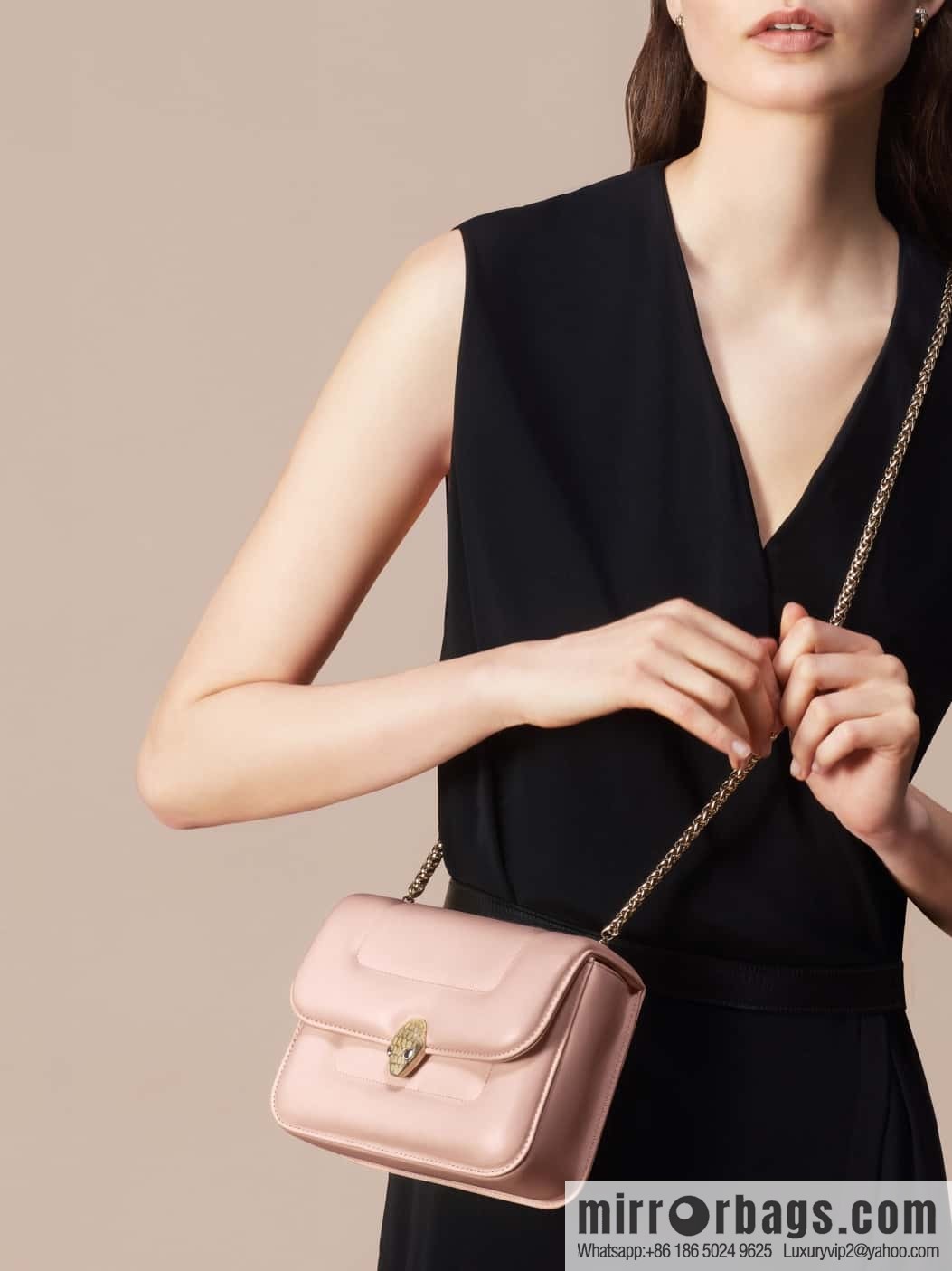 BVLGARI Bulgari joint design limited edition Mary Katrantzou snakehead bag 291071 pink 19cm