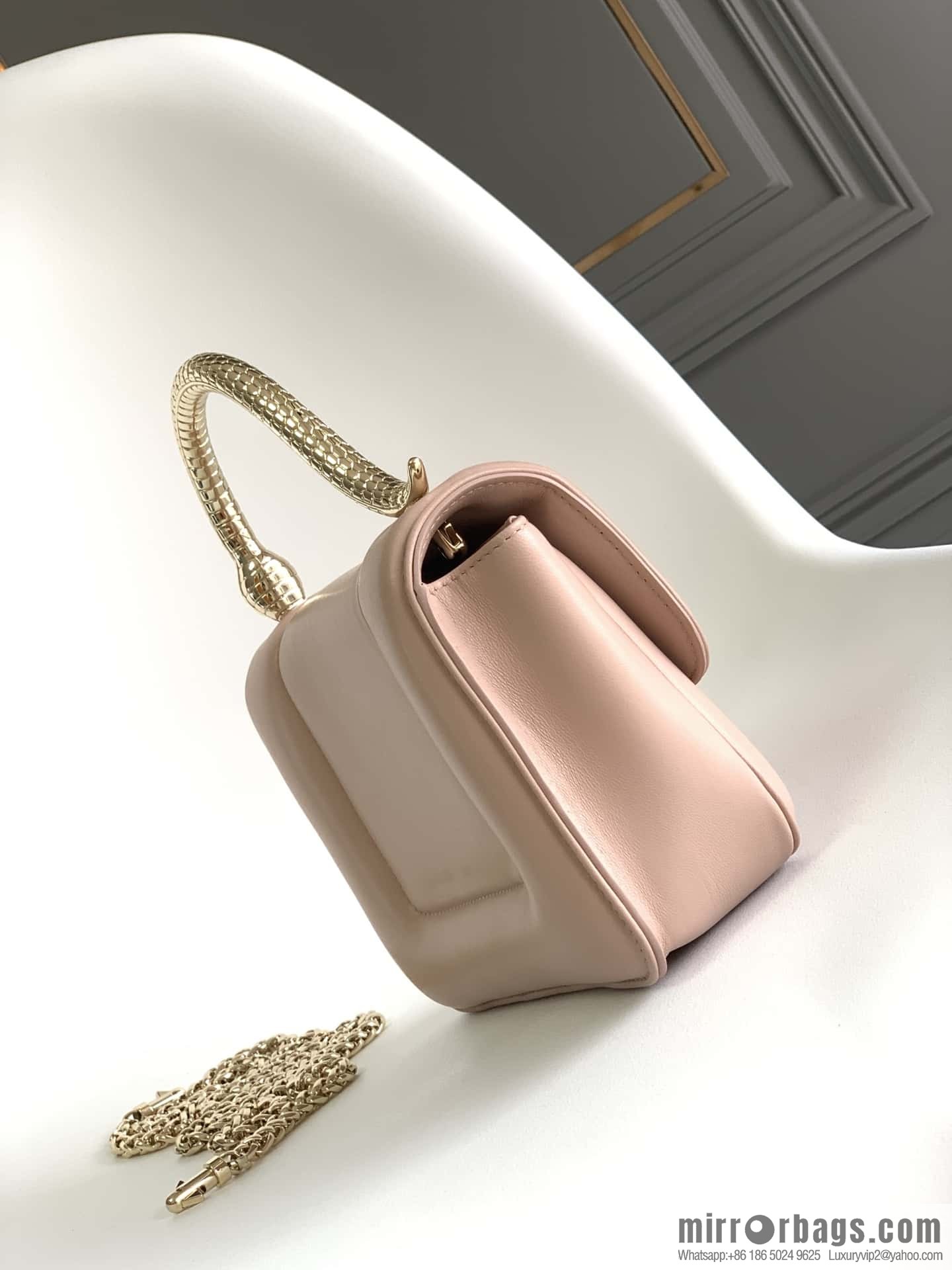 BVLGARI Bulgari joint design limited edition Mary Katrantzou snakehead bag 291071 pink 19cm