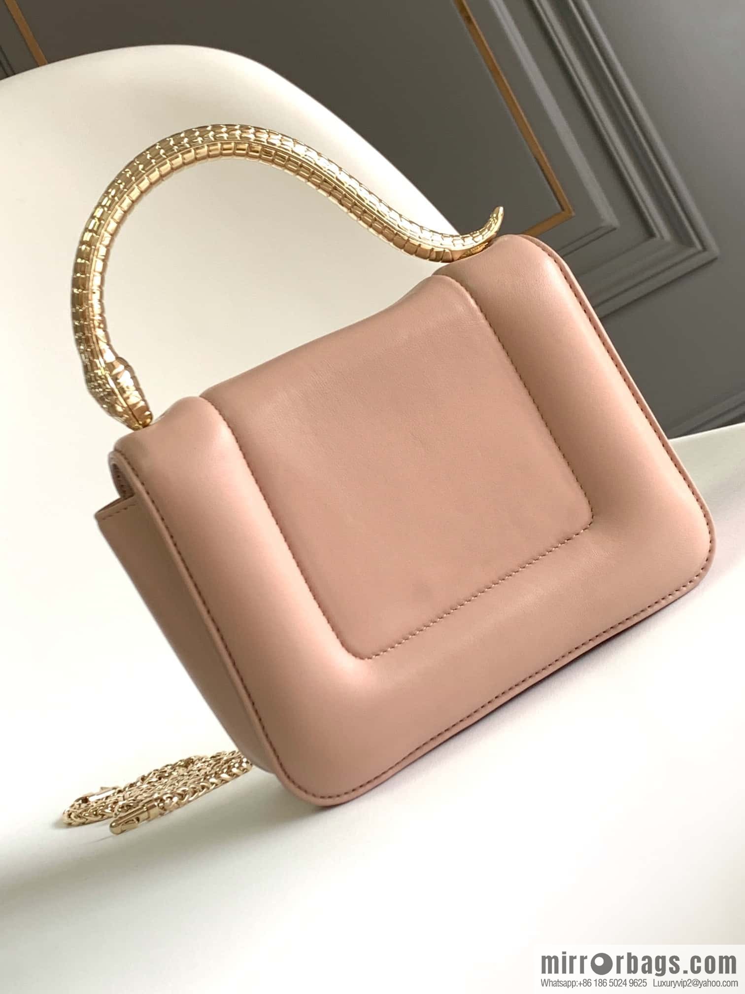 BVLGARI Bulgari joint design limited edition Mary Katrantzou snakehead bag 291071 pink 19cm